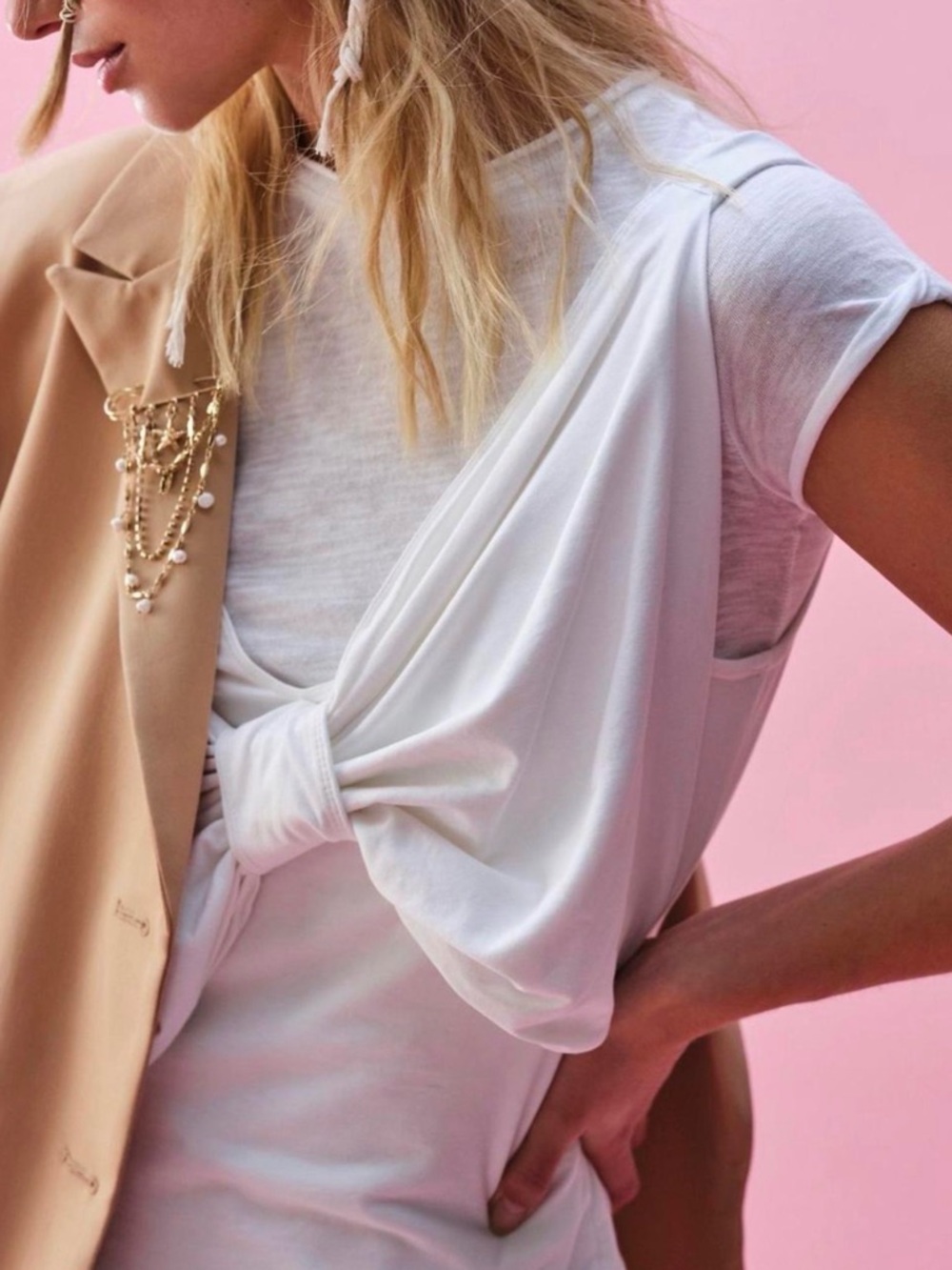 Free People Tied Up Top in White